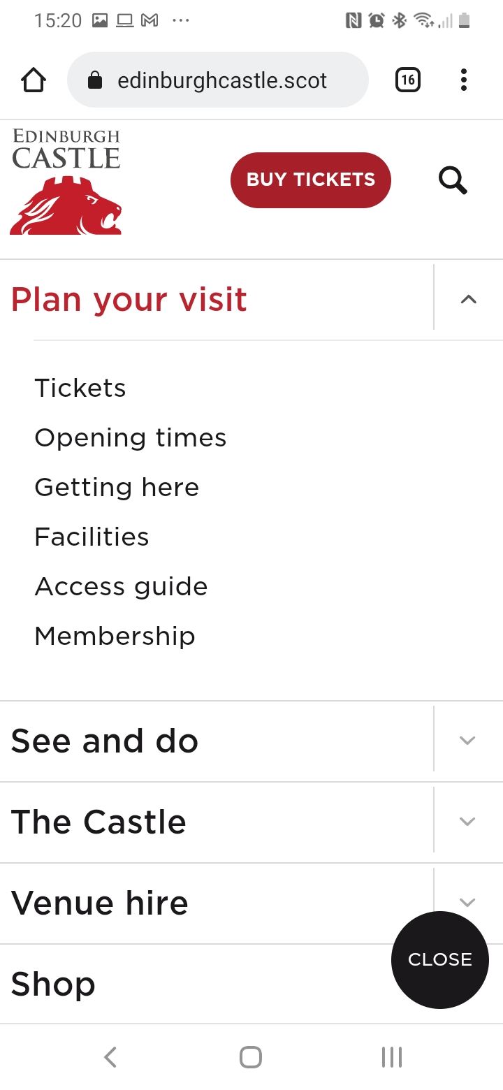Navigation on mobile.